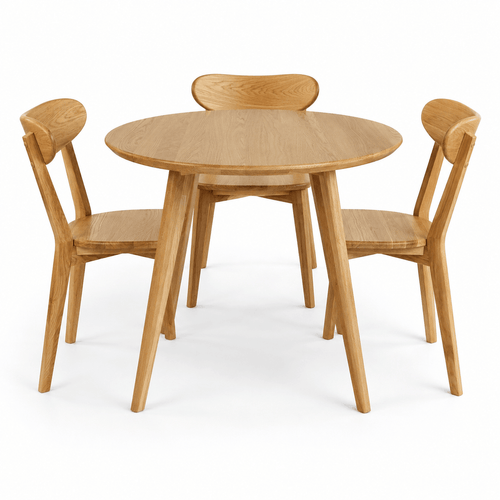 Round Solid Oak Dining Table